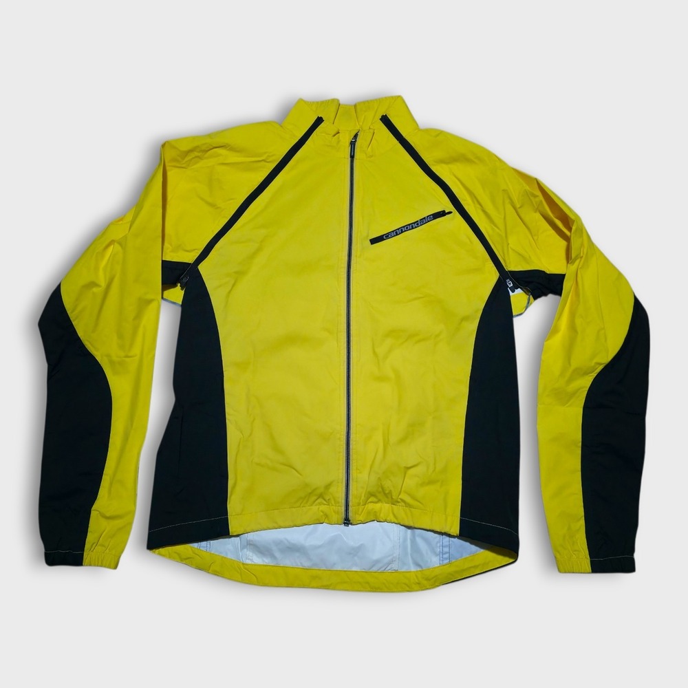 Cannondale Cycling‎ Windbreaker Vented Jacket Mens Large Yellow Packable